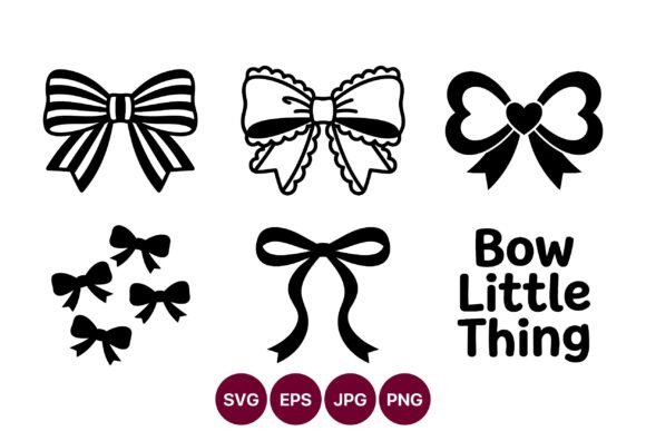 Bow Decorations in Vector Line Art: Elevating Design with Bold Silhouettes