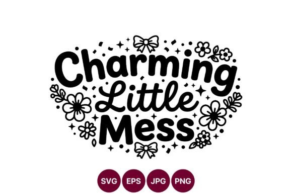 Charming Little Mess Floral Bow Vector