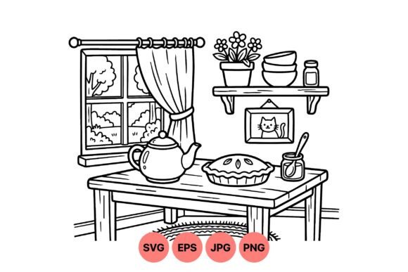 Cozy Kitchen Line Art SVG: A Practical Evaluation