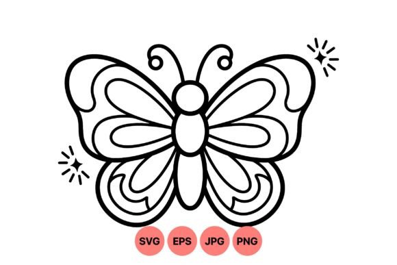 Cute Butterfly Line Art Design