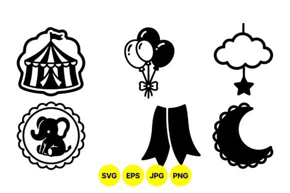 Cute Circus Baby Clipart Set: Premium Vector Icons