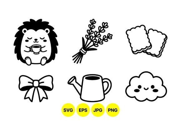 Cute Kawaii Black Line Illustrations: A Modern Design Essential