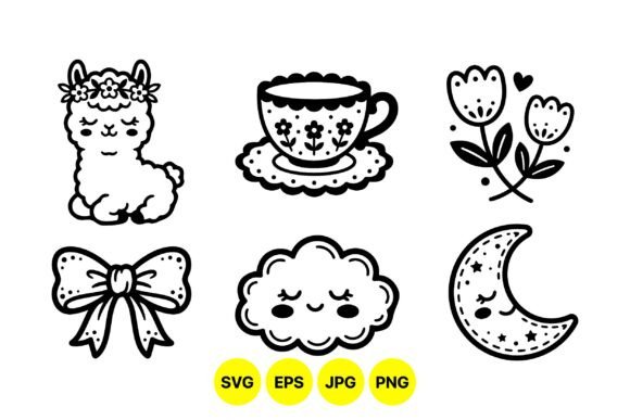 Cute Kawaii Doodle Clipart Set: A Versatile Resource for Creative Projects