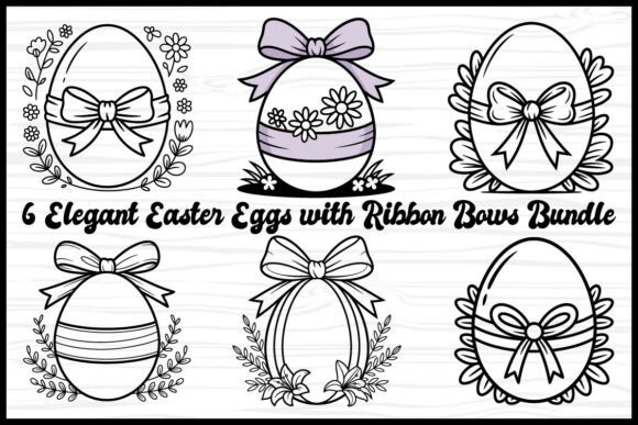 Elegant Easter Eggs with Ribbon Bows