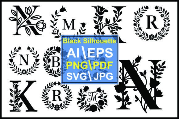 Elevating Design Projects with the Black Monogram Floral Letters Bundle