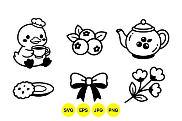 Elevating Digital Branding with the Charm of Cute Tea Time Cartoon Icons