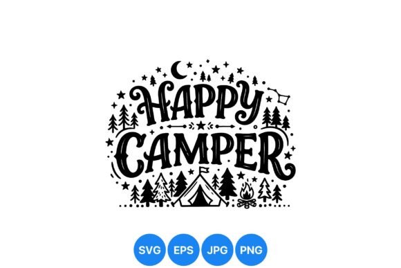Happy Camper Camping SVG Design