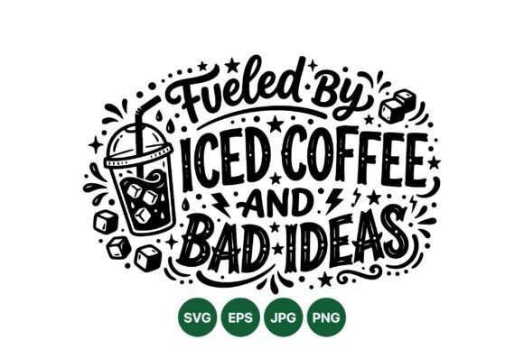 Iced Coffee Funny Quote Design for Creators