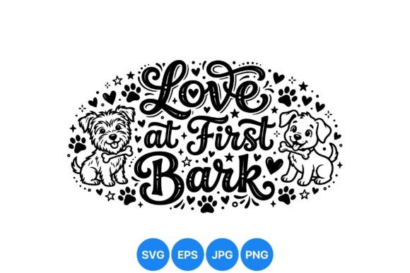 Love at First Bark Design: A Versatile Vector Illustration for Pet Enthusiasts