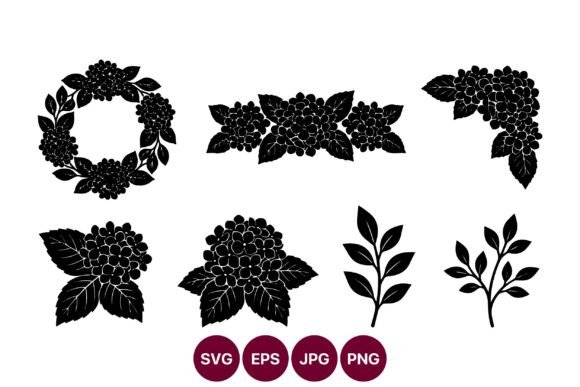 Mastering Botanical Design with the Floral Silhouette Hydrangea Set