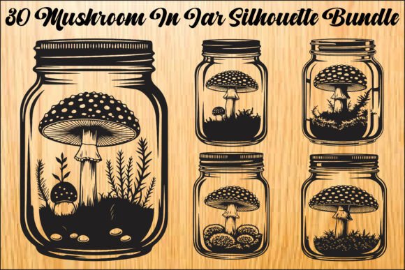 Mushroom Jar Silhouette SVG Bundle: A Magical Resource for Creative Makers