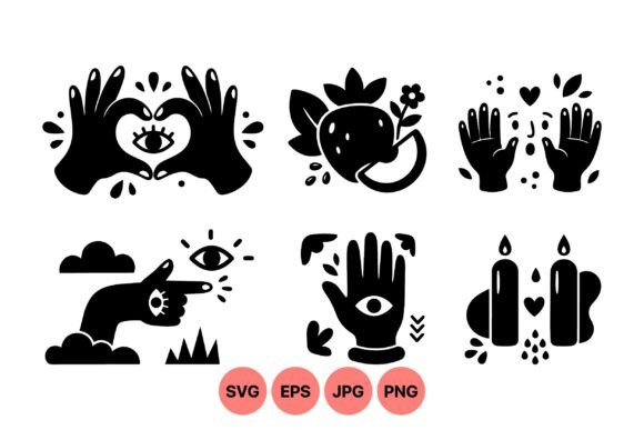 Mystical Hand Symbol Clipart Pack