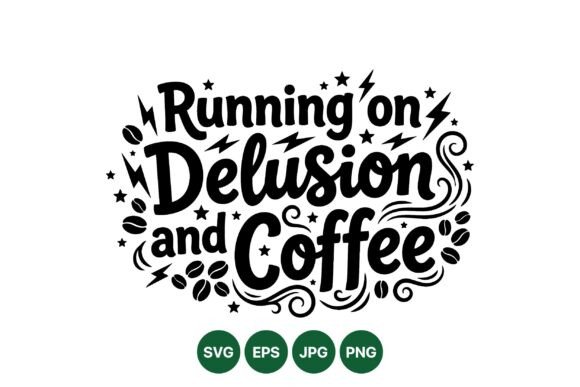 Running on Coffee Quote Design: A Bold Monochrome Statement for the Modern Creative