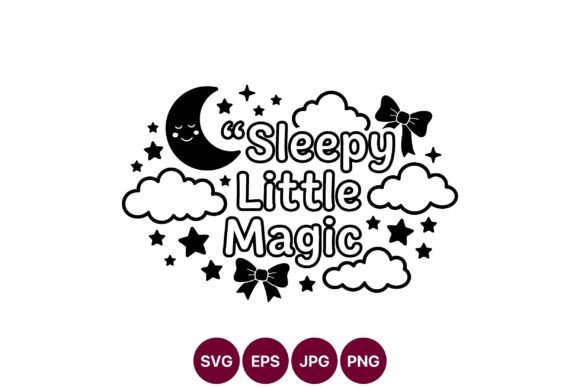 Sleepy Little Magic Handwritten: A Versatile Black and White Vector Art Resource