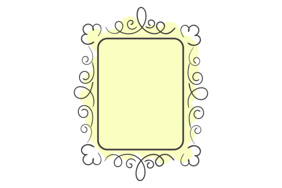 Square Frame with Doodle Ornament Decor