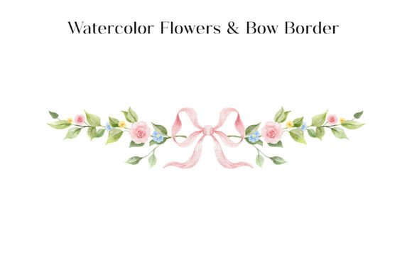 Watercolor Flowers Bow Decor Border: A Design Evaluation