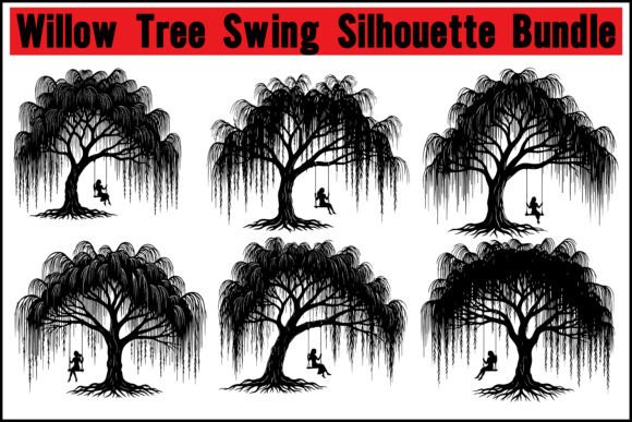 Willow Tree Swing Silhouette Bundle: A Creative Resource for Nature-Inspired Designs